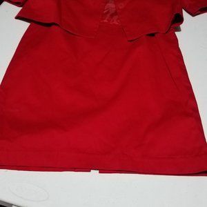 Red Suit Skirt and Shirt